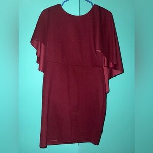 Elegant Burgundy Women's Dress
